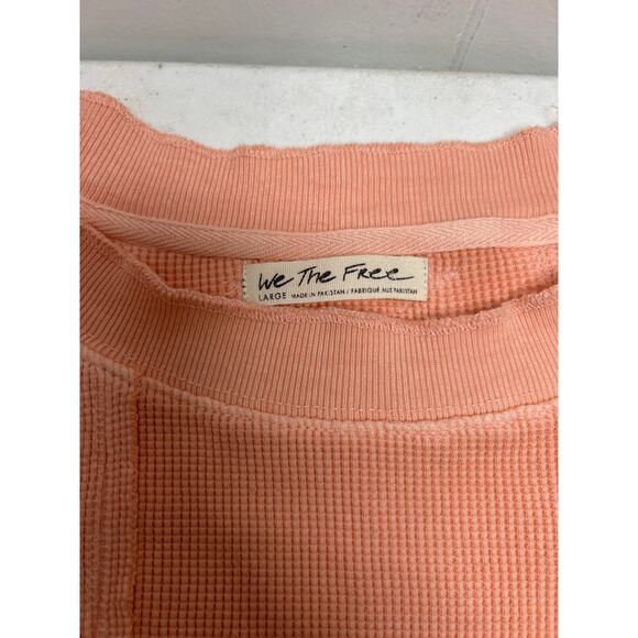 Free People We the Free Size Large Ellie Thermal Waffle Knit Top - Picture 6 of 7